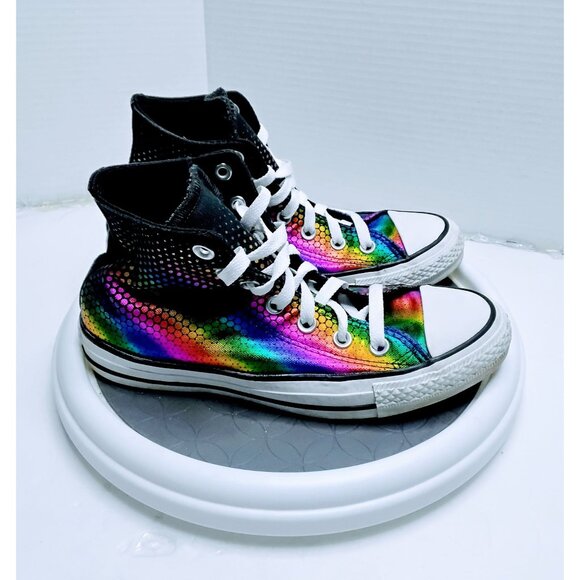 Converse Womens Rainbow Gradient High-Top Sneakers US 7 EU 37.5 Textile Upper & - Picture 3 of 8